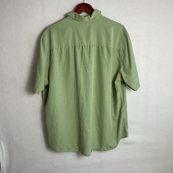 Savane Mens Luster Wash Easy Care Button Up Collared Casual Tee Sage Green XXL - Picture 3 of 11